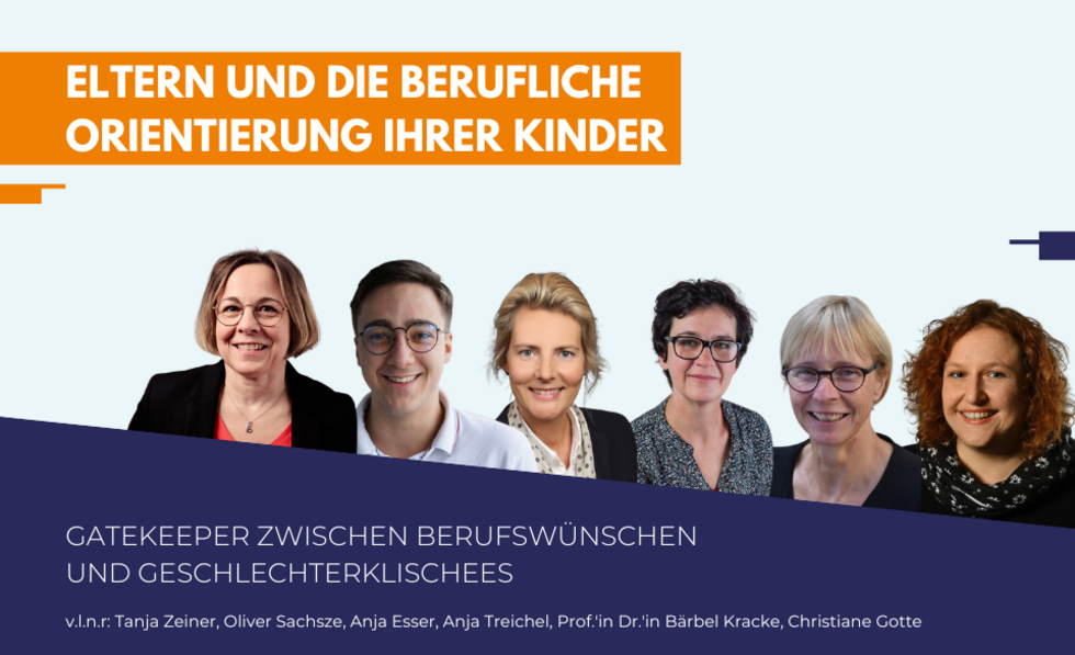Grafik zur digitalen Podiumsdiskussion Eltern und die berufliche Orientierung ihrer Kinder